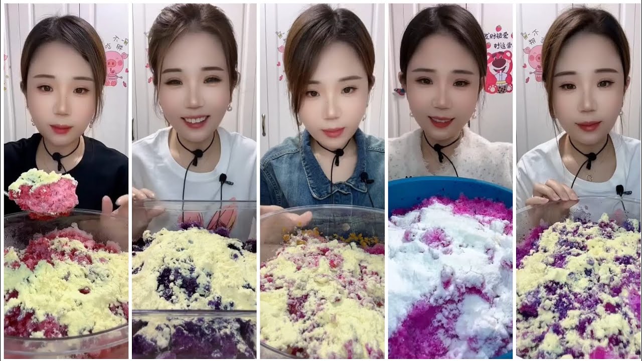 SHAVED ICE OVER MILK POWDER EATING ASMR ONLY BITES || YY [1/2] || FINISHED BOWLS