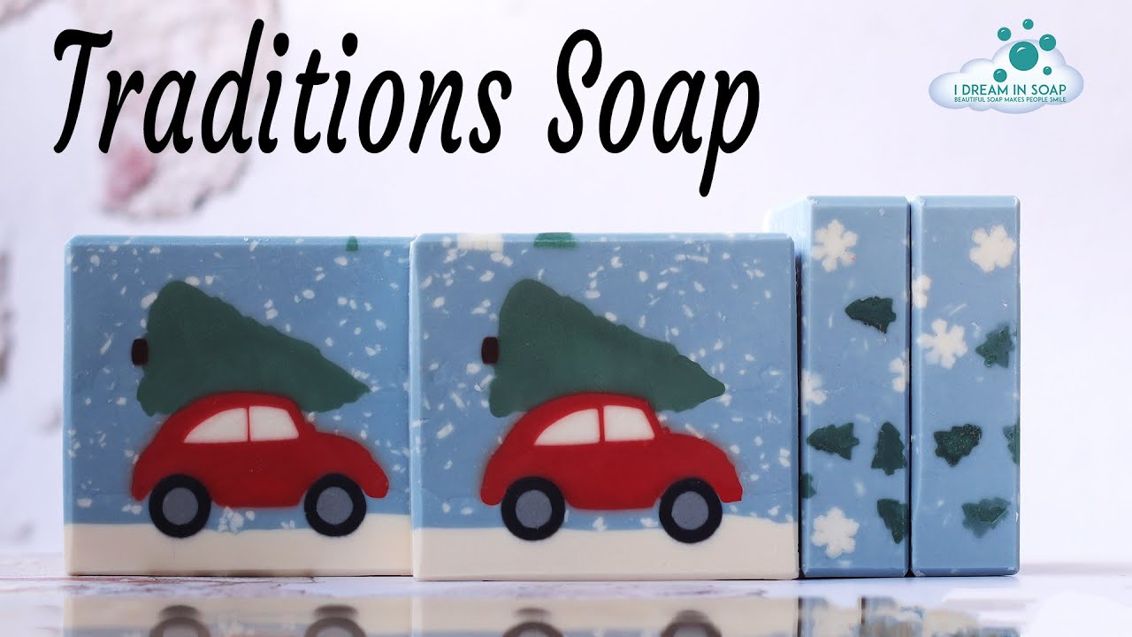 Cold process soap making | How to make Christmas traditions soap | Sculpted layers soap making.
