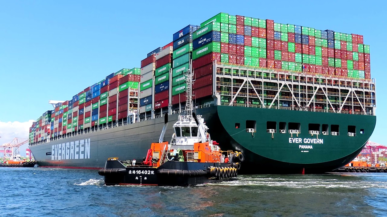 長榮400M貨櫃輪(長政號)EVER GOVERN  container Vessel 進高雄港紀錄(4K)