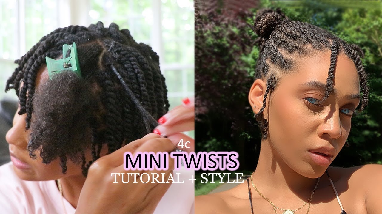 MINI TWIST on Short Natural Hair | Moisturized LCO method Protective style for Length Retention