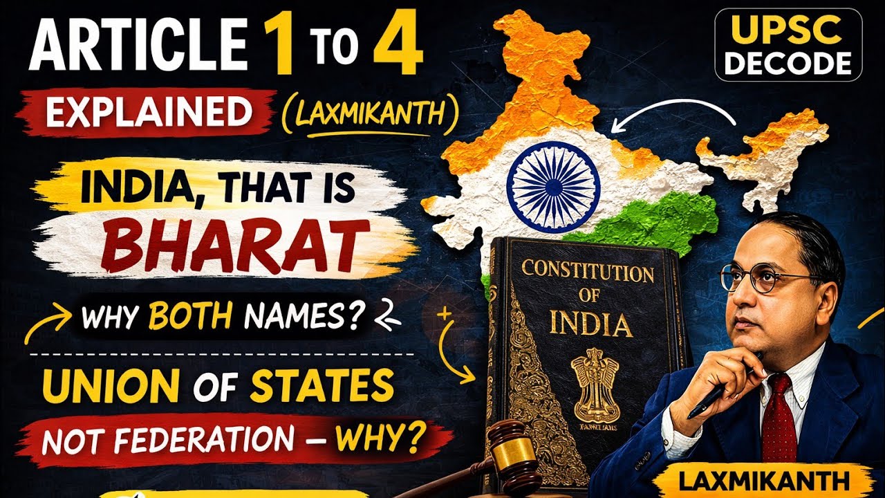 Article 1 to 4 Explained | India that is Bharat | Union of States | Article 2,3 & 4| Laxmikanth |