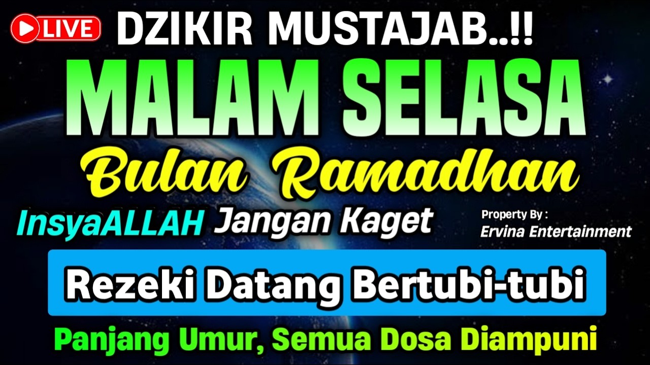 DZIKIR MALAM SELASA MUSTAJAB.! Pengampunan Dosa, insyaAllah Rezekimu Mengalir Deras | DZIKIR MALAM