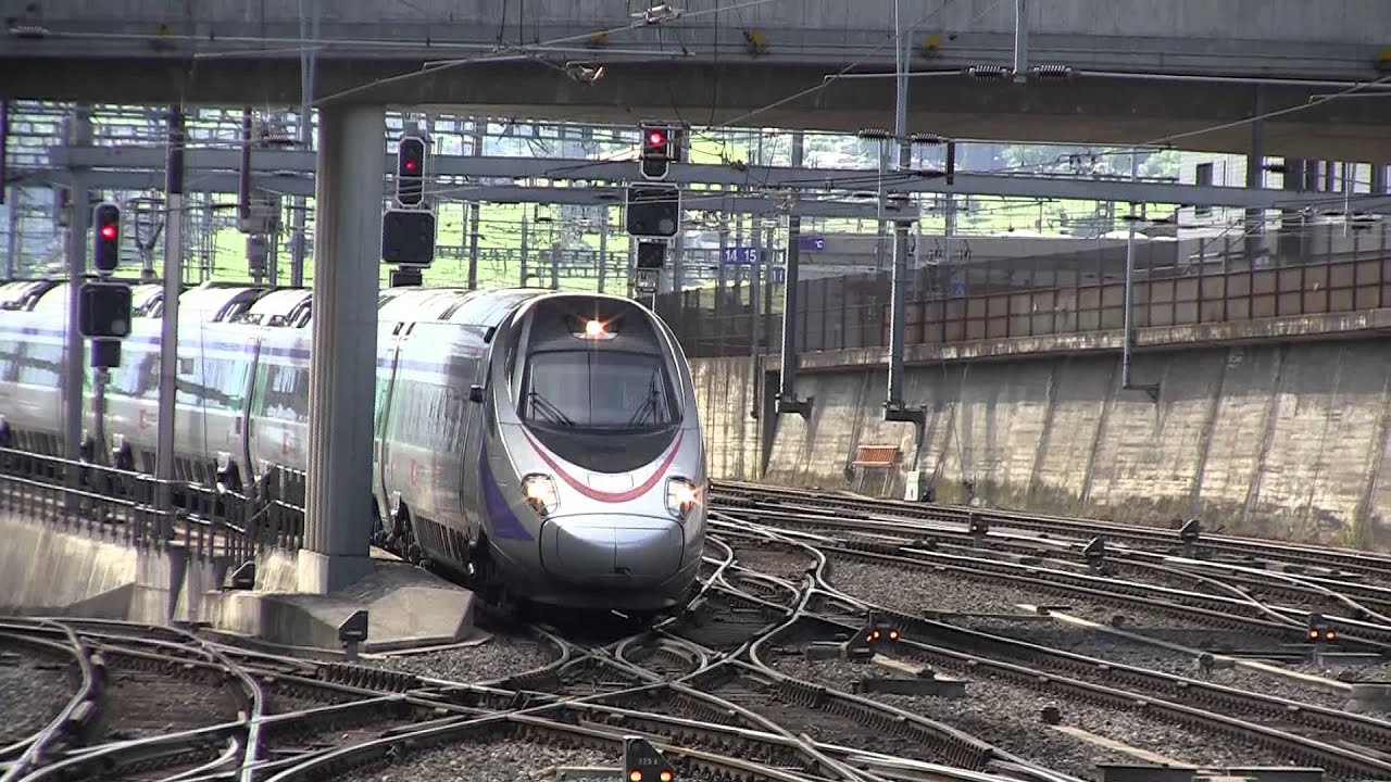 Gray high speed tilting train to Basel SBB