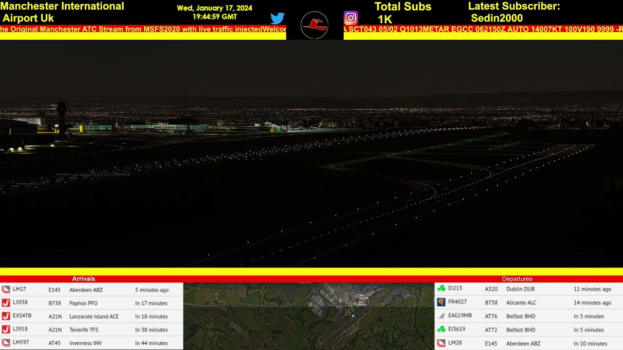 Manchester Airport - EGCC - A Virtually Live Experience - ADSB Injected Traffic Into MSFS2020