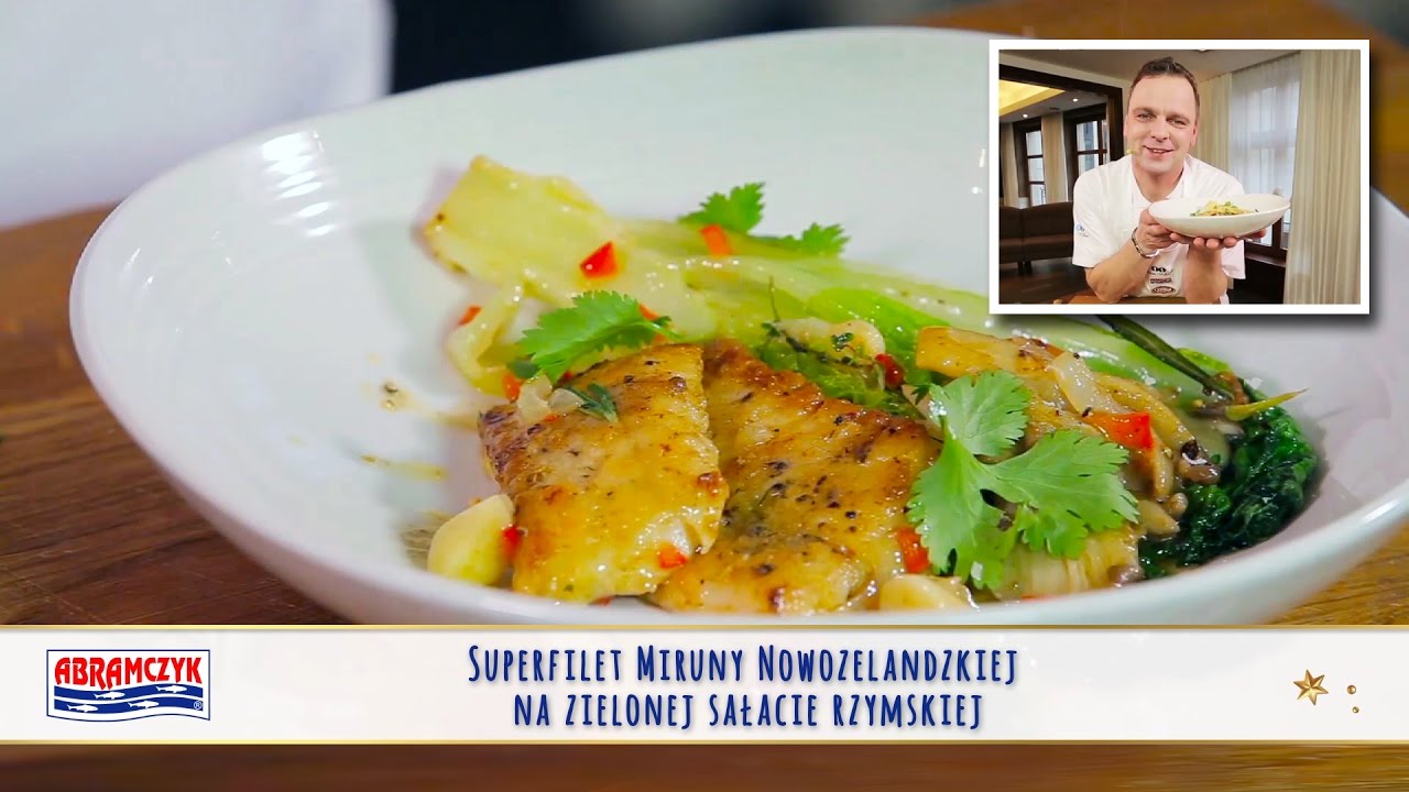 SUPERFILET z miruny nowozelandzkiej na zielonej sałacie rzymskiej