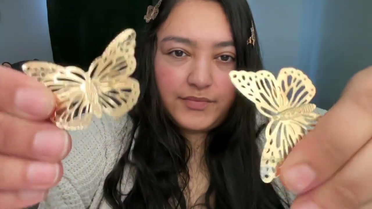 asmr Scalp Brush & Butterfly Hair Clips