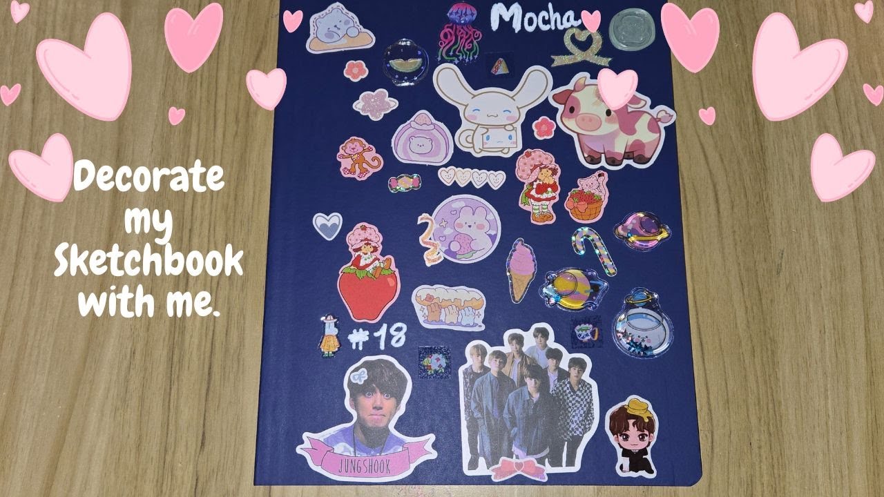 🎀Decorate my sketchbook with me🎀