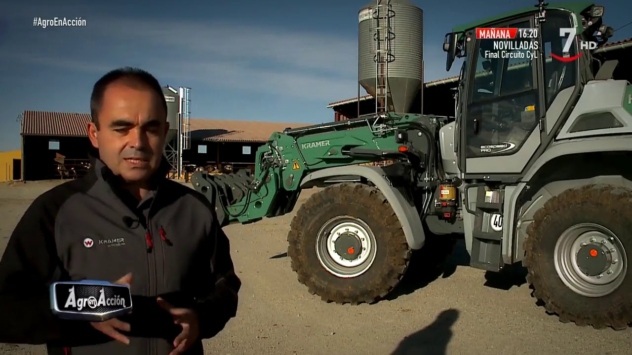 Agro en acción (108).- Cargadora telescópica Kramer 55.8 T y cosechadora EVO 290 de Grimme