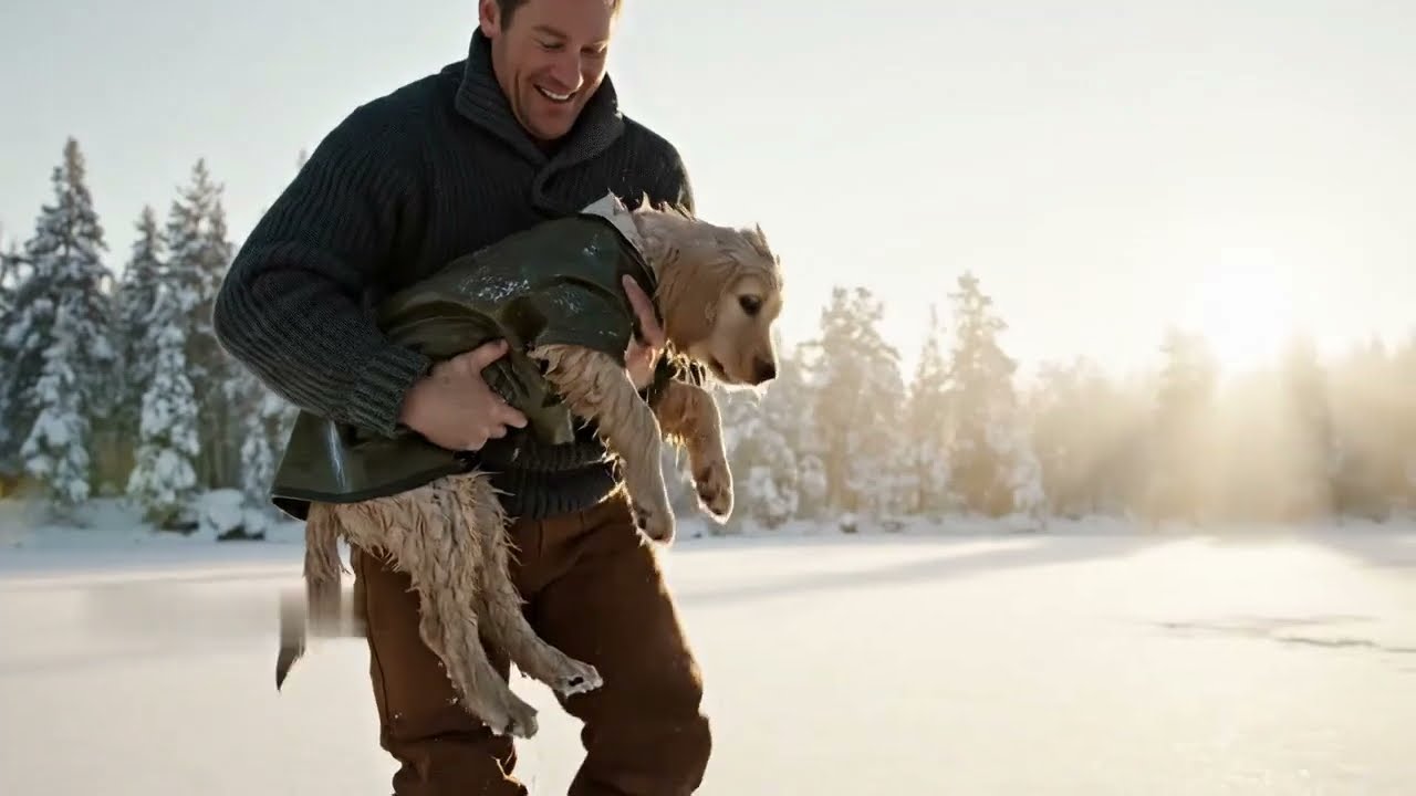 Rescuing a dog from the ice online video cutter com