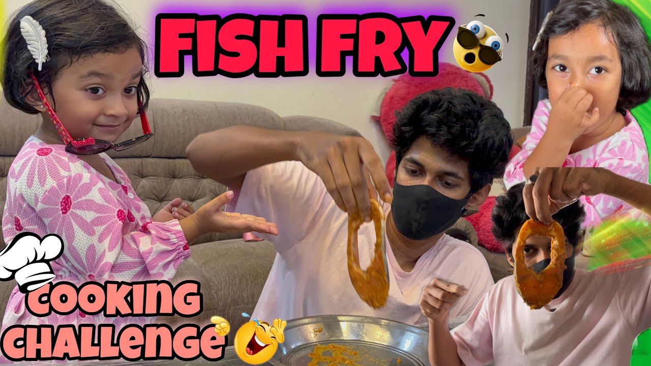 Cooking challenge 🧑‍🍳 | sha and saanu going to cook fish 🐟 fry 🔥mudila da sami🥵 #saanvikashree