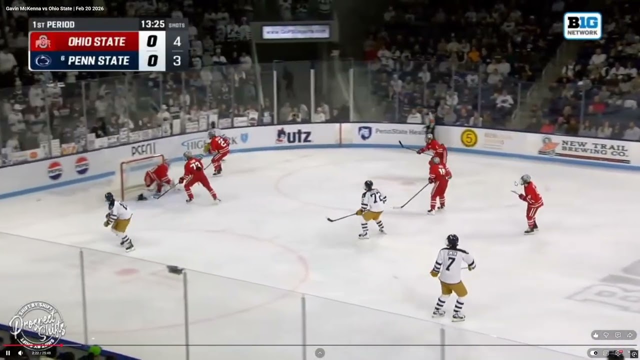 Analyzing Every Shift of Gavin McKenna's 8 Point Game – NCAA D1 Penn State vs Ohio State – Part 1