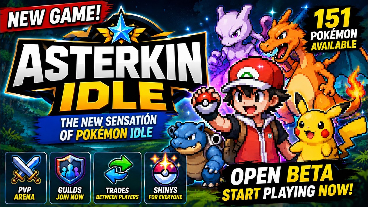 🔥 Asterkin Idle наконец-то здесь! НОВАЯ MMORPG про коллекционирование монстров, в которую вам сто...