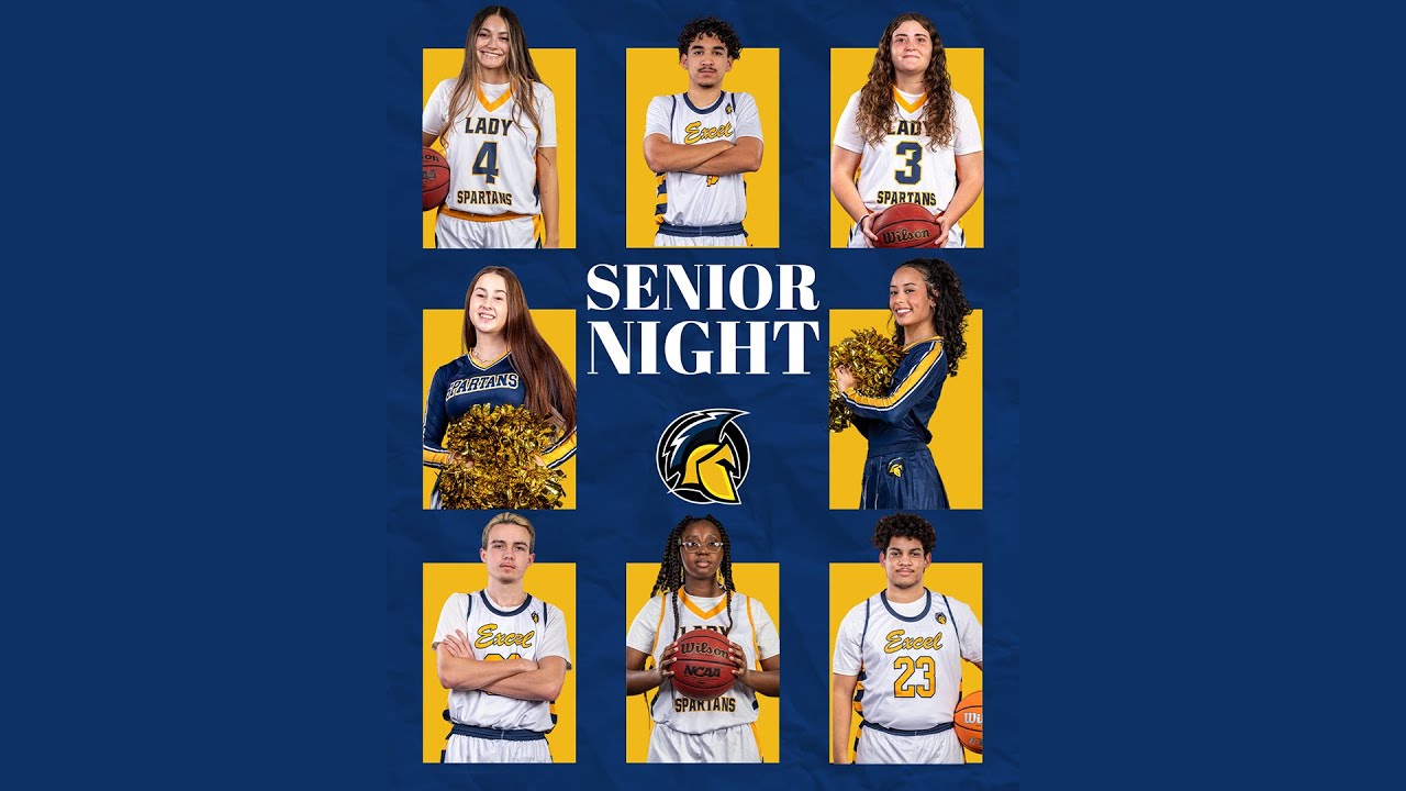 Excel Spartans Senior Night Boys Basketball and Cheer