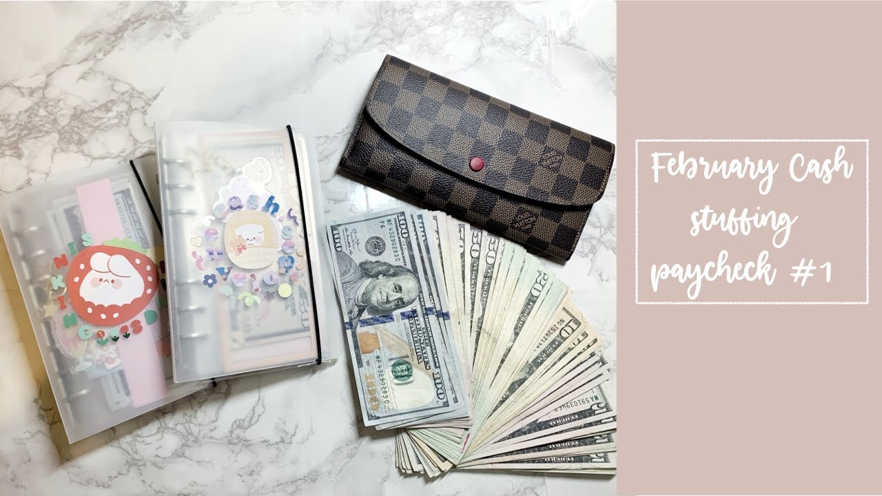 Cash envelope stuffing | February Paycheck #1| 21 year old college student
