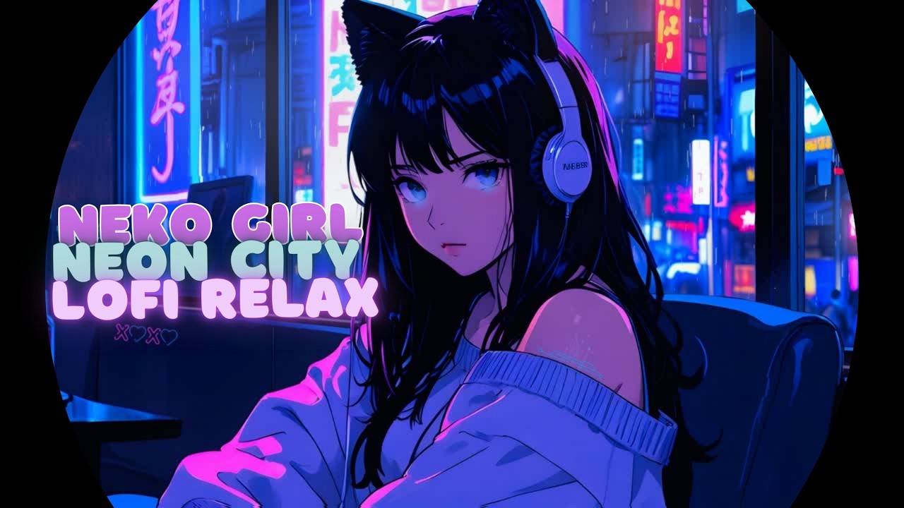 LIVE 24/7 🌧️ Alone in the Neon City | Neko Girl Chill Beats to Study / Relax / Sleep