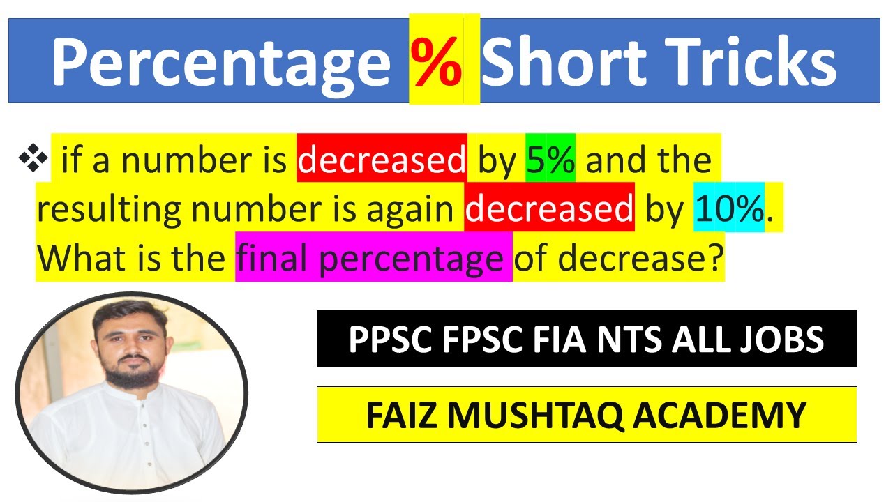 Math Percentage Short Trick for PPSC FPSC FIA NTS Test |Faiz Mushtaq Academy