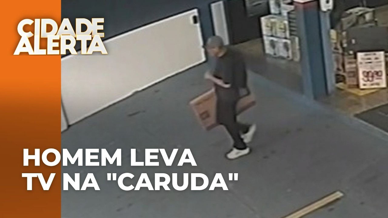 Suspeito é flagrado furtando televisão em loja no centro de Londrina
