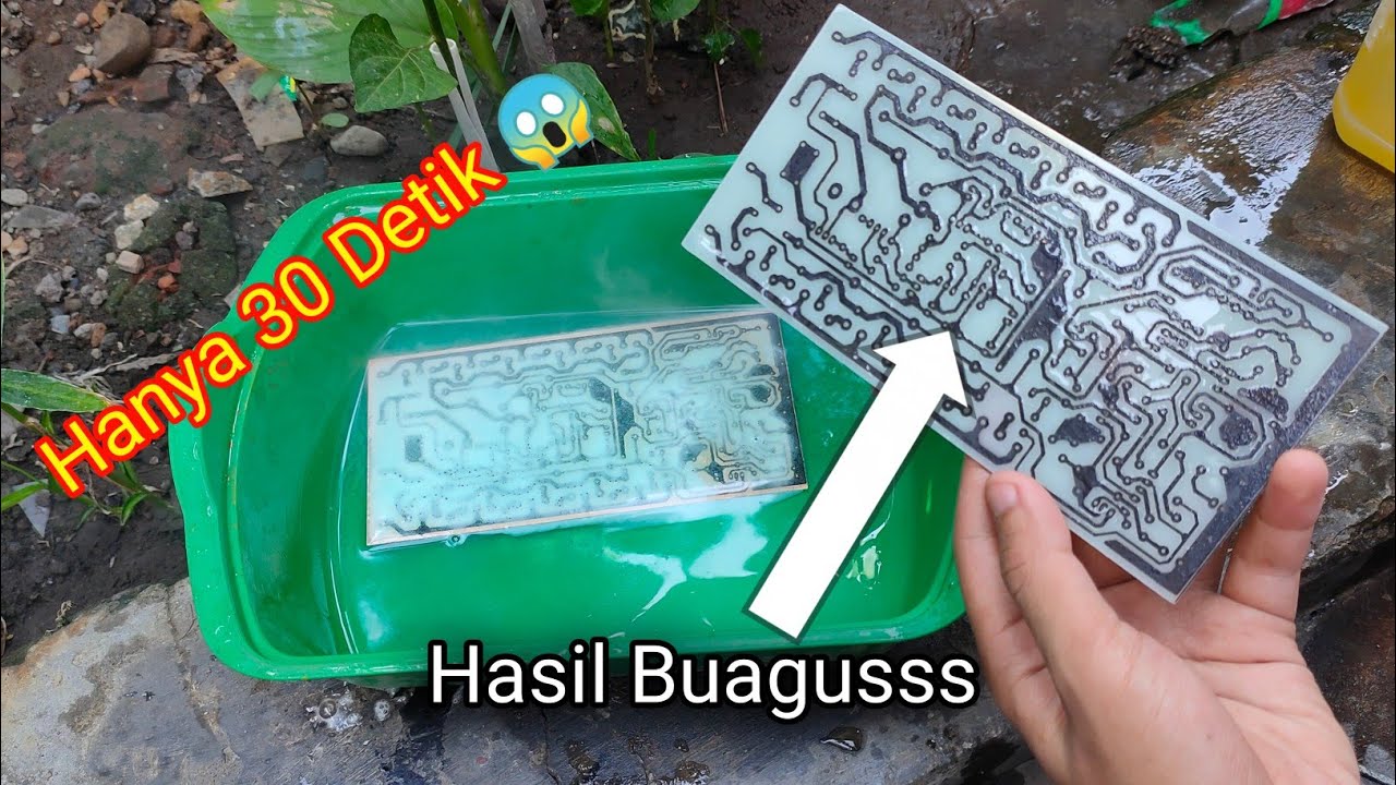 30 Detik Jadi - Cara Etching/Larutkan PCB Dengan HCL + H2O2 + AIR