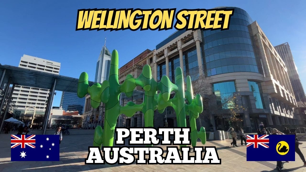 Exploring Perth Australia 4K: City Walking Tour Along Wellington Street 2025