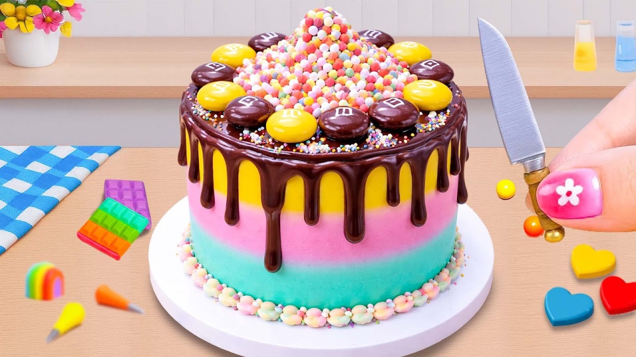 Chocolate Arco-Íris com M&M 🍫🌈 Colorido, Doce e Delicioso ✨ Cake Wish