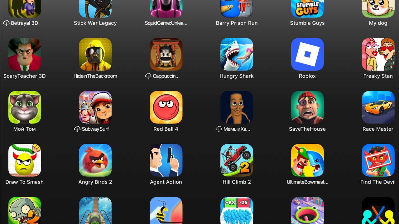 Roblox, Poppy Playtime 4, Grimace Monster Scary Survival,Thief Puzzle,Granny,TempleRun2,Stumble Guys