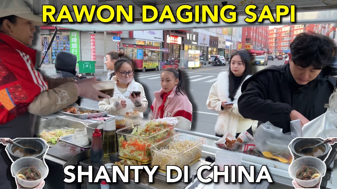 JUAL RAWON DAGING SAPI YANG HANGAT DI CHINA PADA CUACA DINGIN SAMPAI TANGAN KEDINGINAN! LUDES JUGA🥹