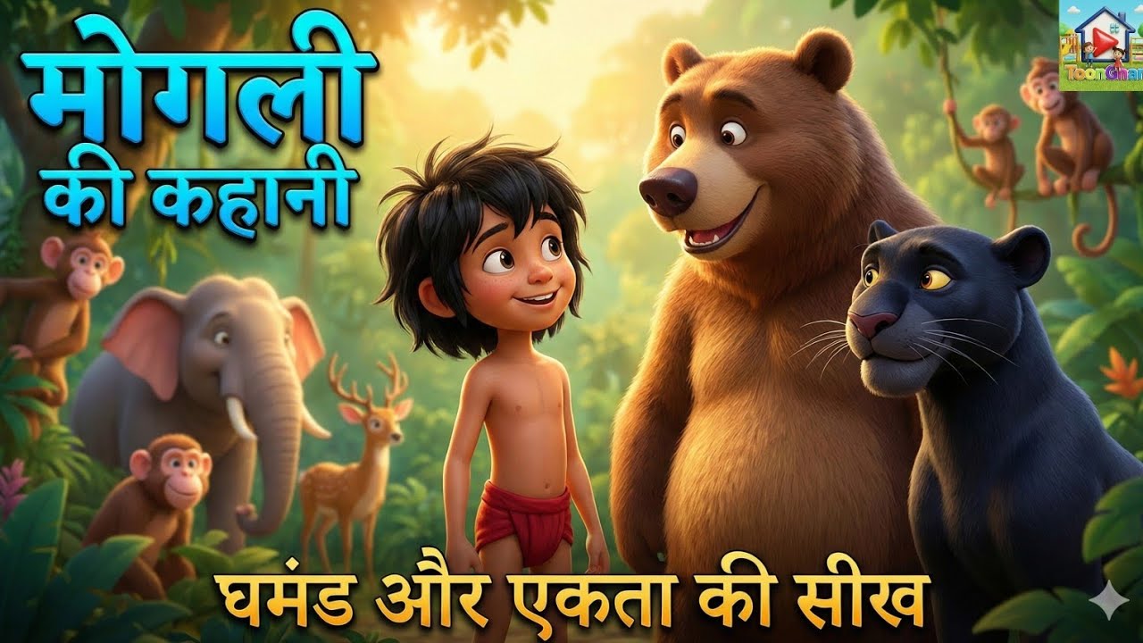मोगली की कहानी | घमंड और एकता की सीख | Kids Moral Story Hindi | Mowgli and Jungle Fire | 