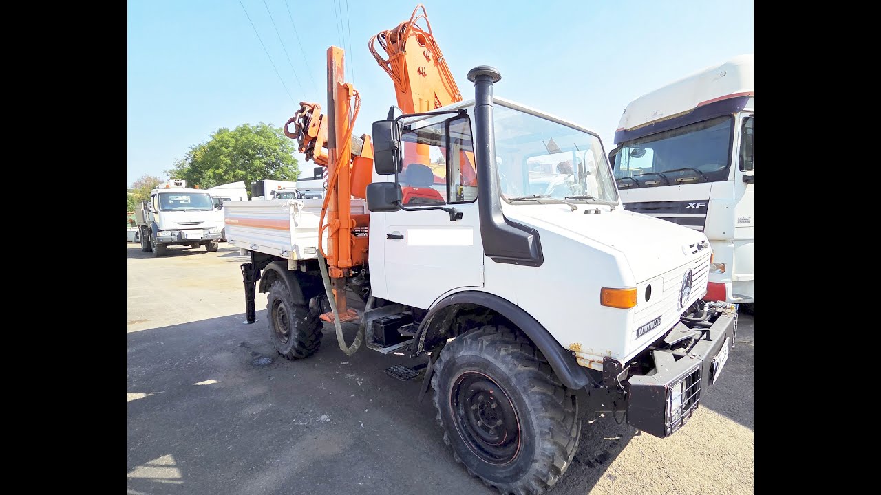 1996 MB 4x4 Mercedes UNIMOG 427 +Atlas 100.1 +(2015 CZ)sklápěč 7.4t korba kipper+kran tipper+crane