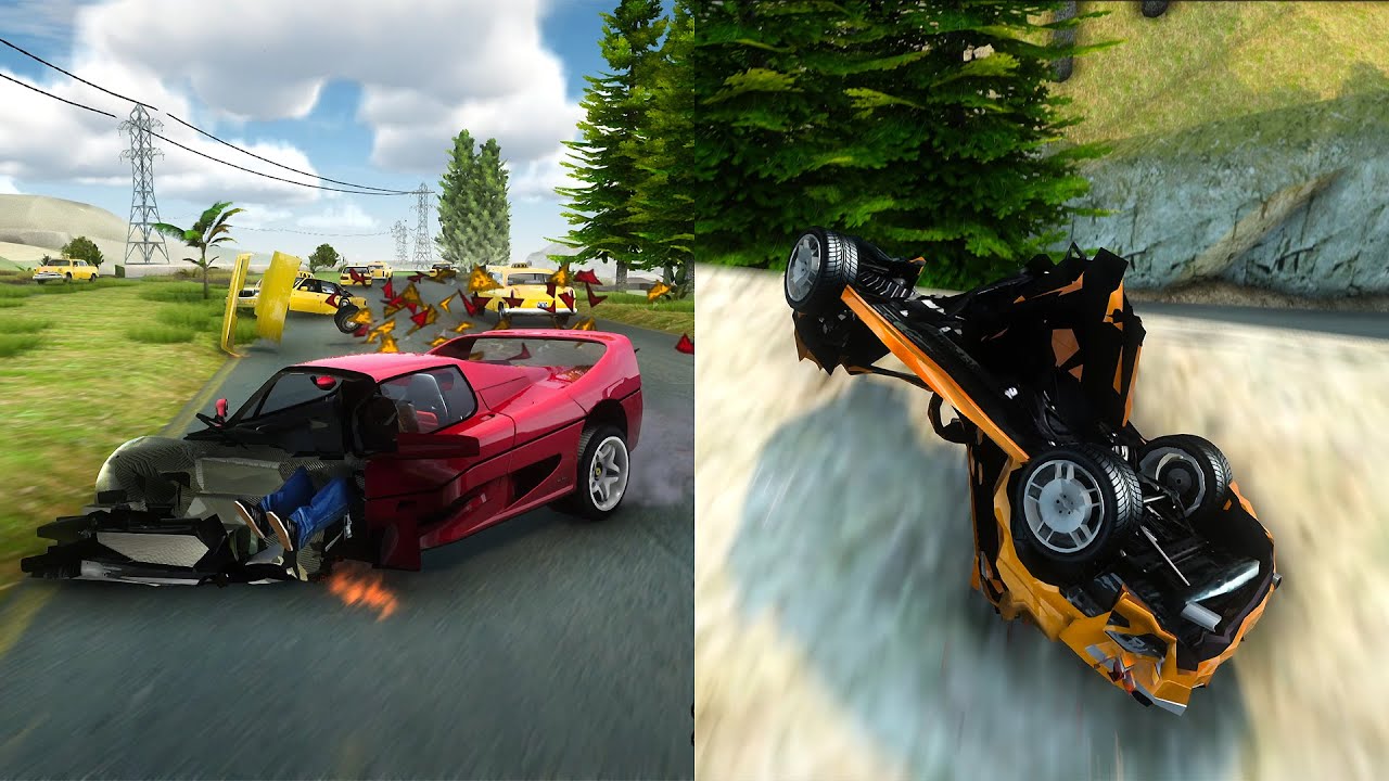 GTA SA 1 HOUR of Realistic Vehicle Deformation!