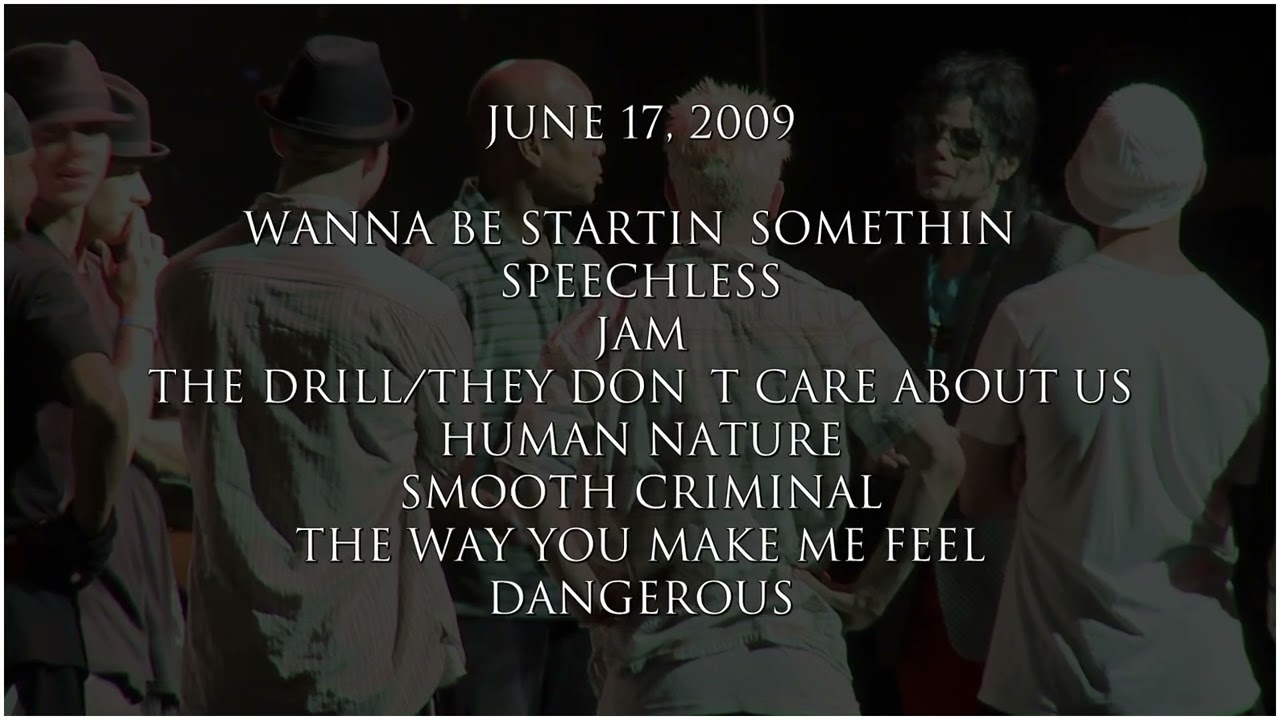 Michael Jackson's This Is It Rehearsal Dates (and Songs Performed)