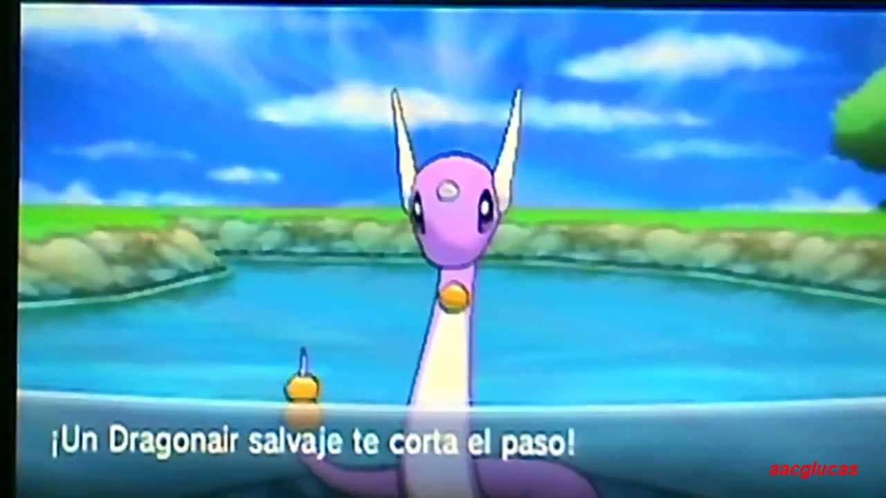 Pokemon X Dragonair shiny 50 pescas en cadena (aproximadamente)