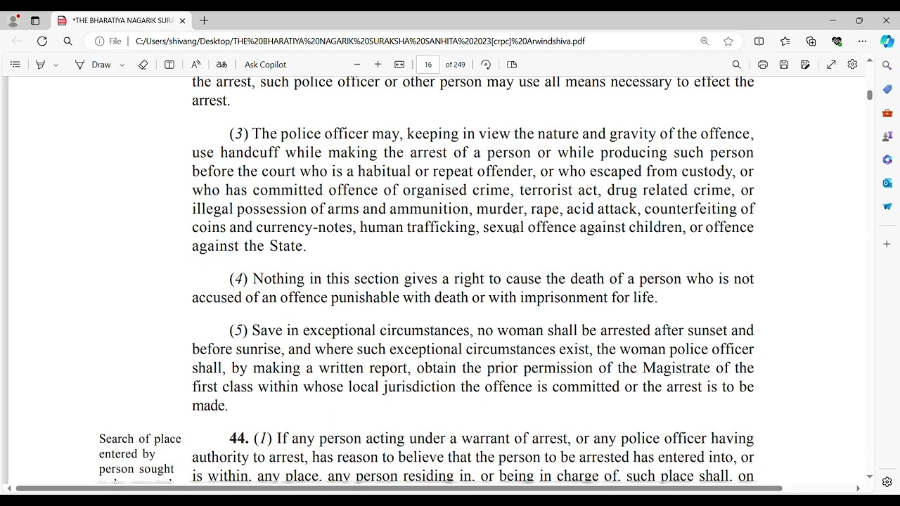 How arrest is done in BNSS. SECTION 43. #advocate #judiciary #lawyer #motivation