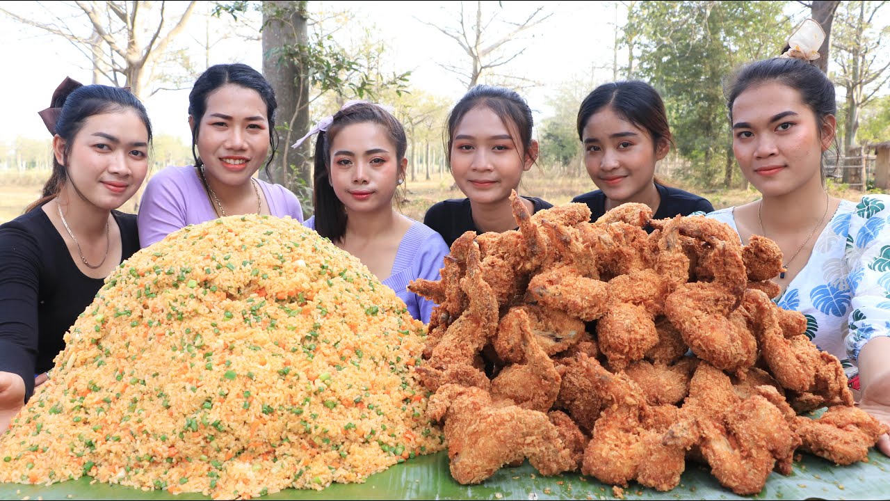 Wow cooking chicken wings fried with rice recipe