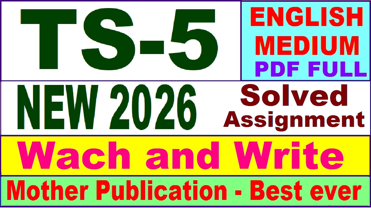 TS 5 solved assignment 2026 in English || ts 5 solved assignment 2026 || ignou ts 05