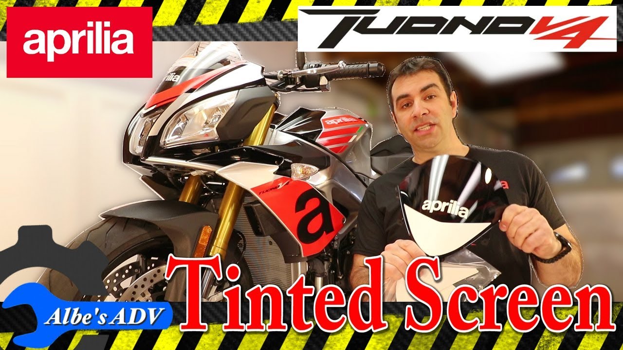 Установка темного лобового стекла и защиты бака Aprilia Tuono V4 1100RR