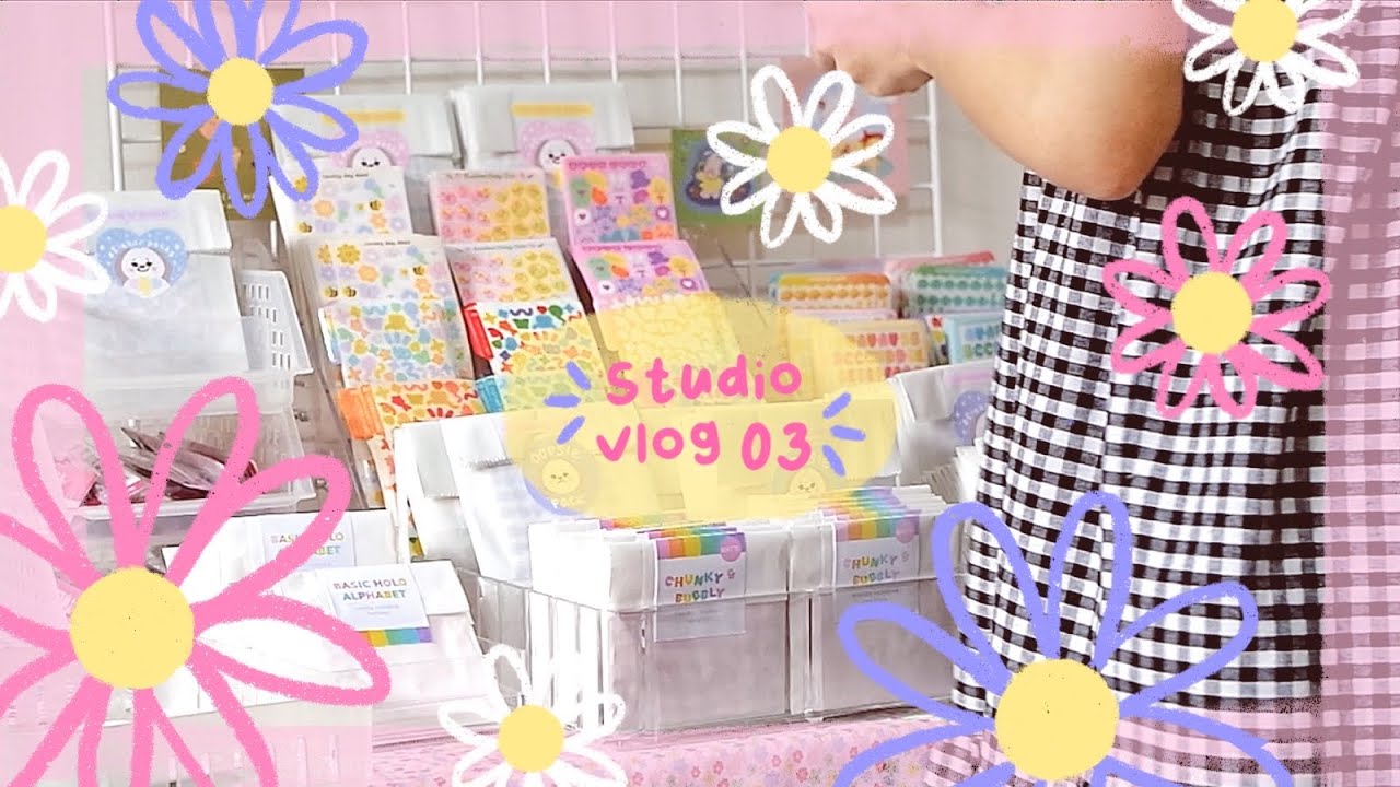 studio vlog 03: sticker packs, inventory tour, packing orders + giveaway | ✨art of our life studio✨