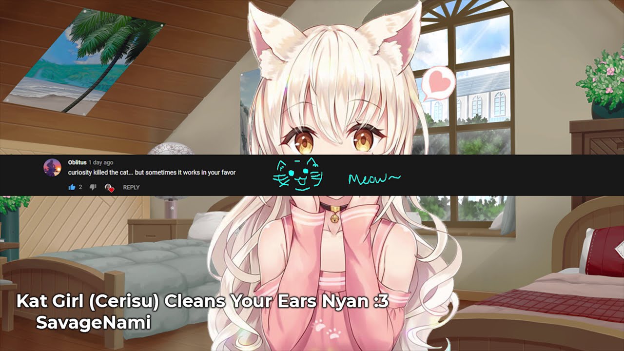 ASMR Cute Neko Cat Girl Cleans Your Ears Close Up Roleplay