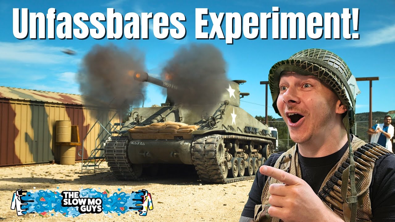 Wieviele MELONEN kann ein PANZER knacken? React auf @The Slow Mo Guys deutsch