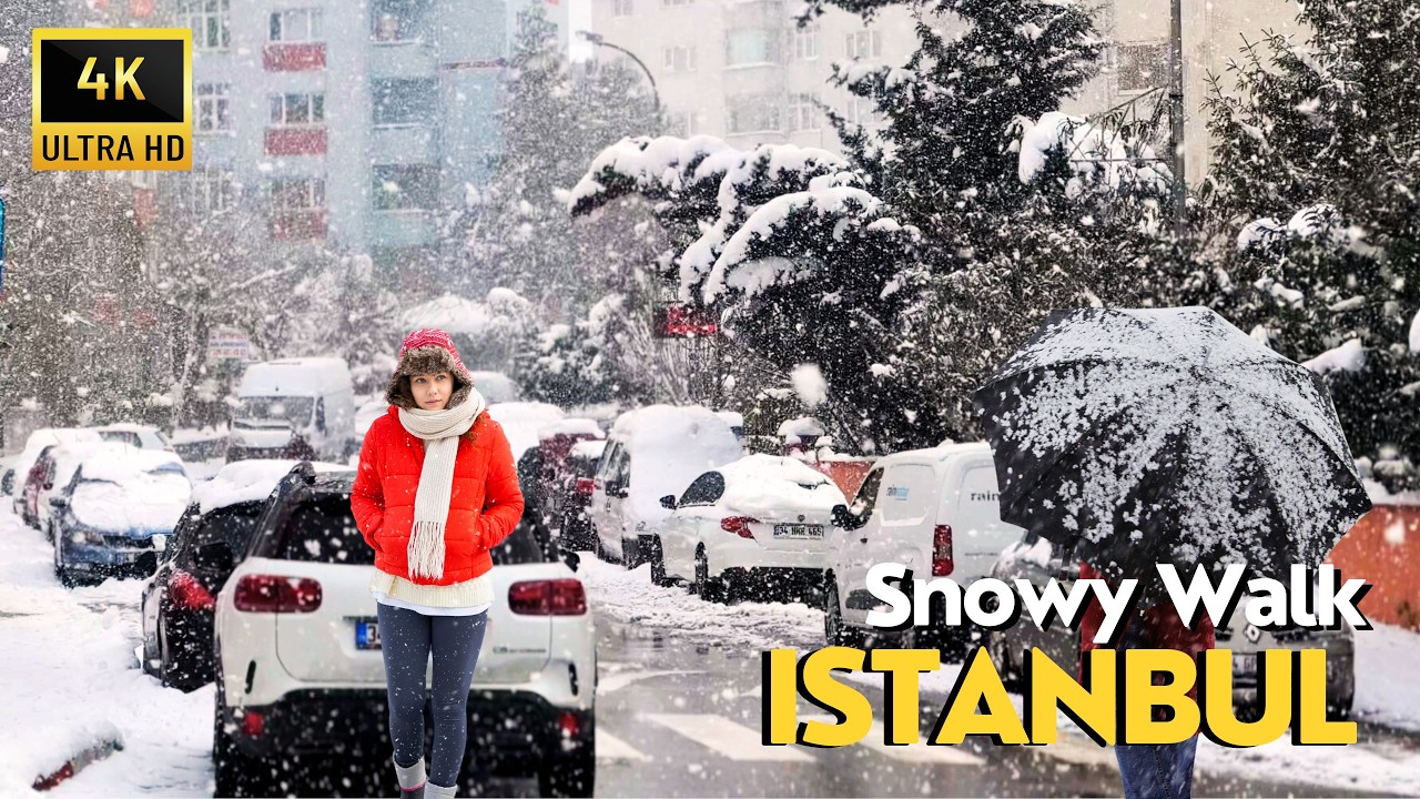 ❄️🇹🇷 Snow in Istanbul, Turkey 4K Walking Tour | Istanbul City in Winter Snowfall, February 2025