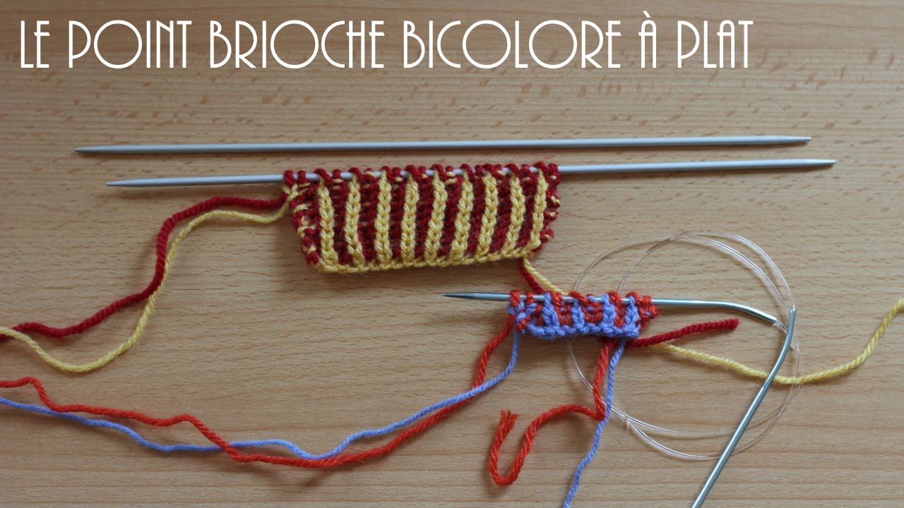 {Tricot} Le point Brioche bicolore à plat