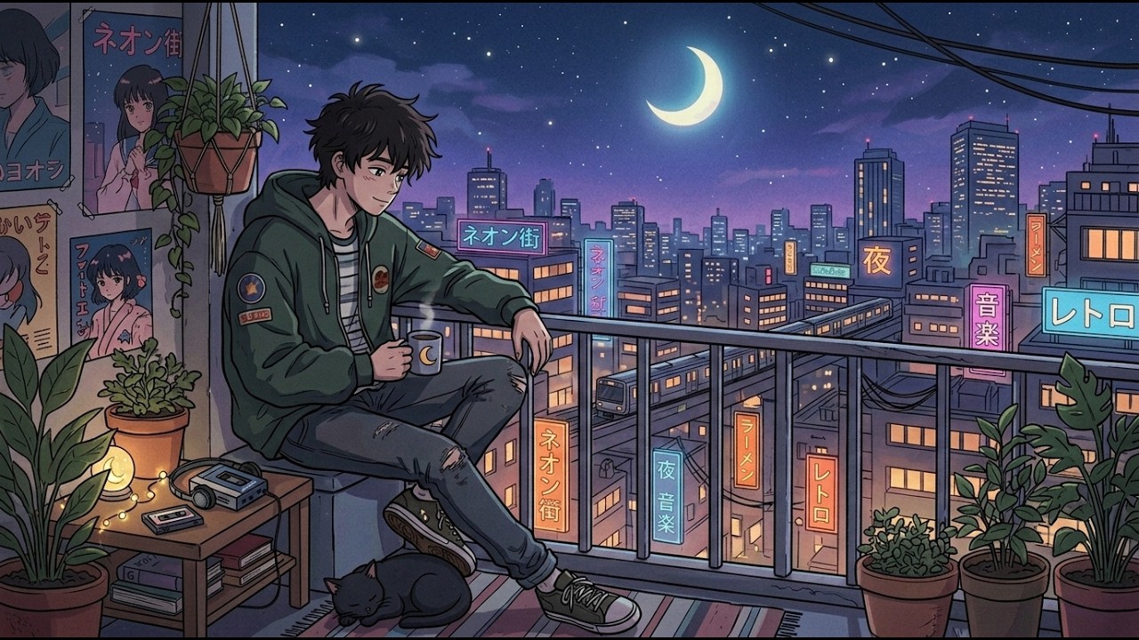 Neon Night Thoughts 🌌 Instrumental Lofi for Quiet Minds