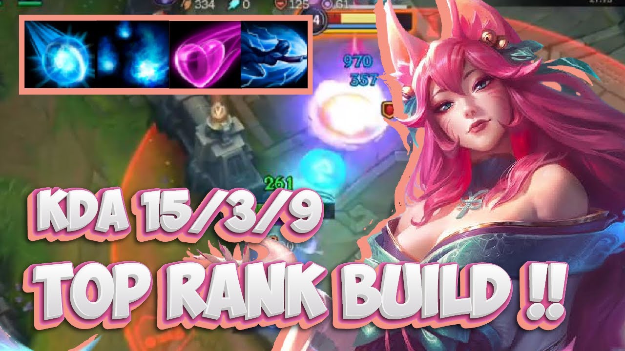 15 KILL !! SPIRIT BLOSSOM AHRI USING TOP RANK BUILD / WILD RIFT ( BUILD + RUNES)