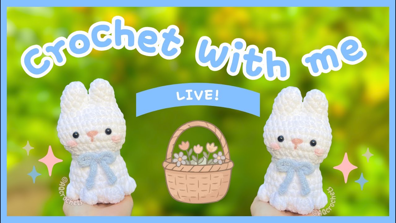 Crochet a cute bunny with me live! 🧶✨