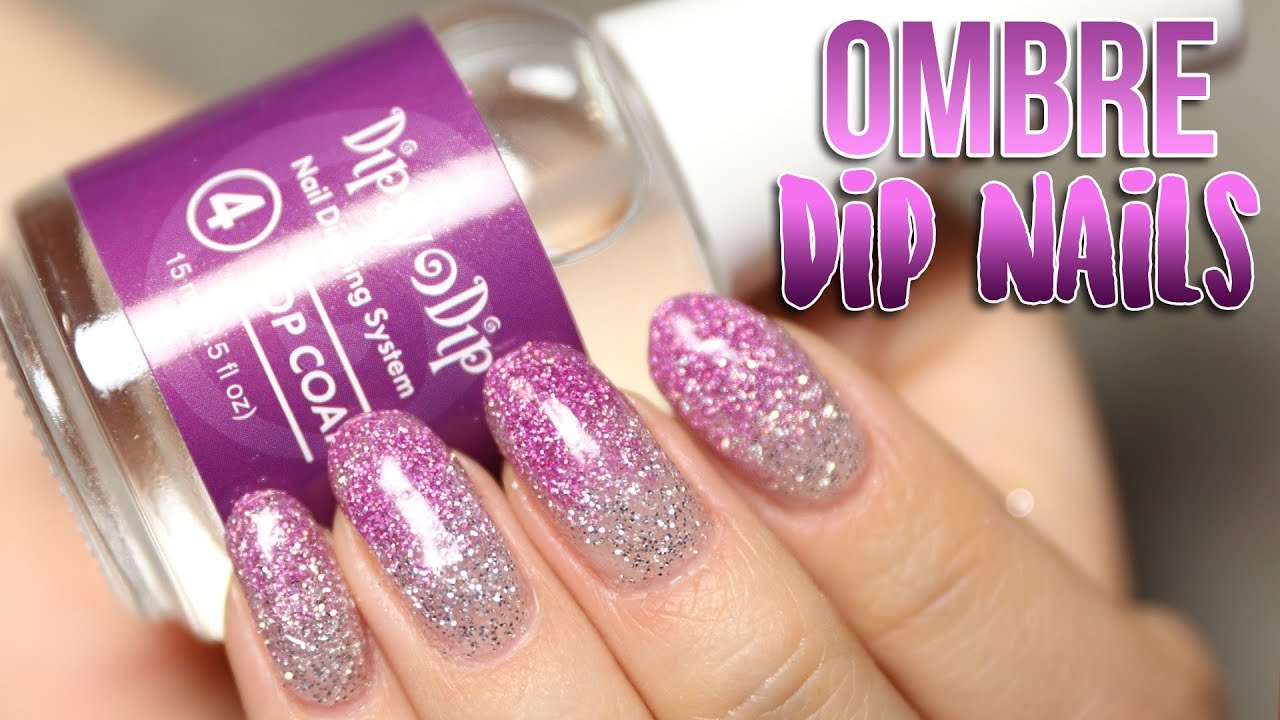 DIY Glitter Ombre Nails 💜 Dipsy DIP POWDER