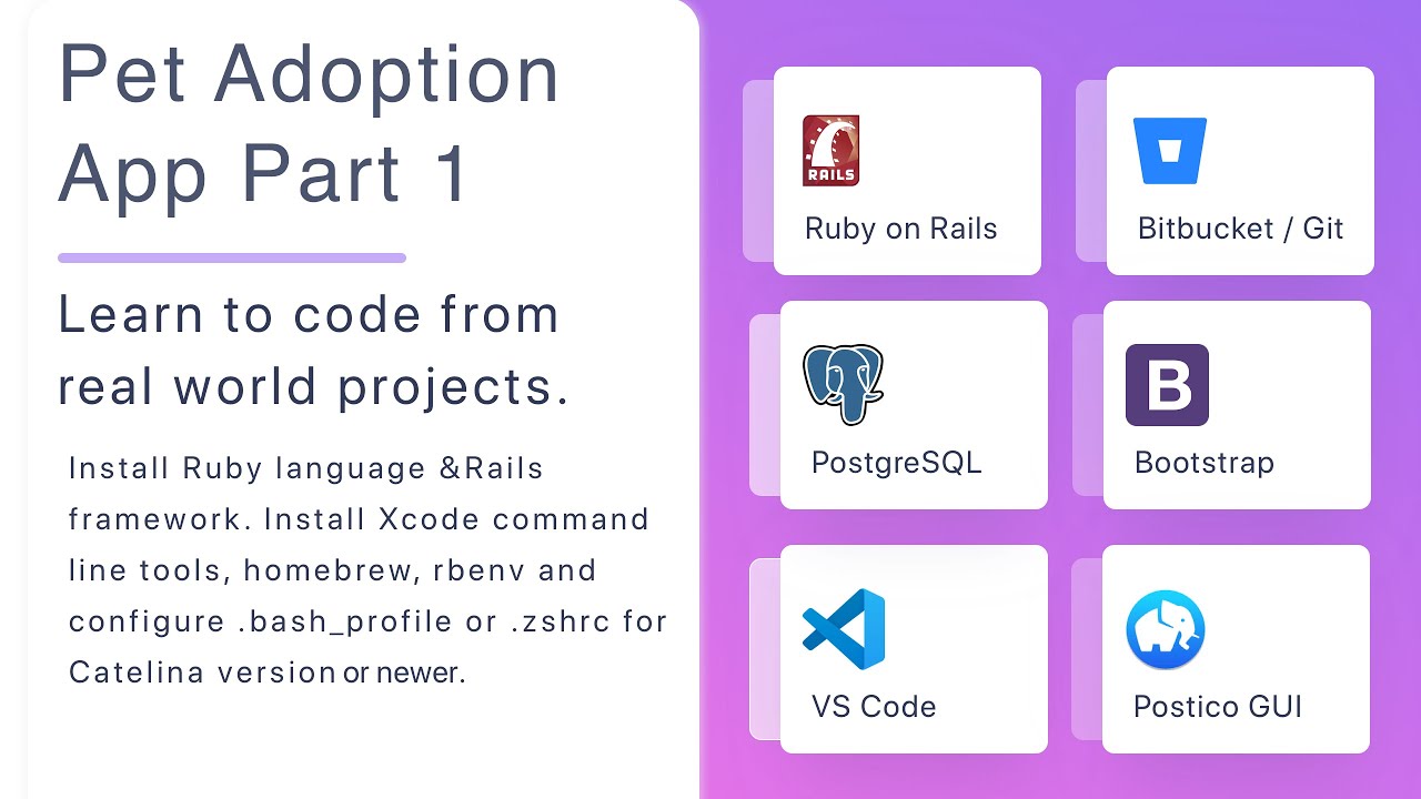 Pet Adoption App - Part 1 - With Ruby On Rails & PostgreSQL Database