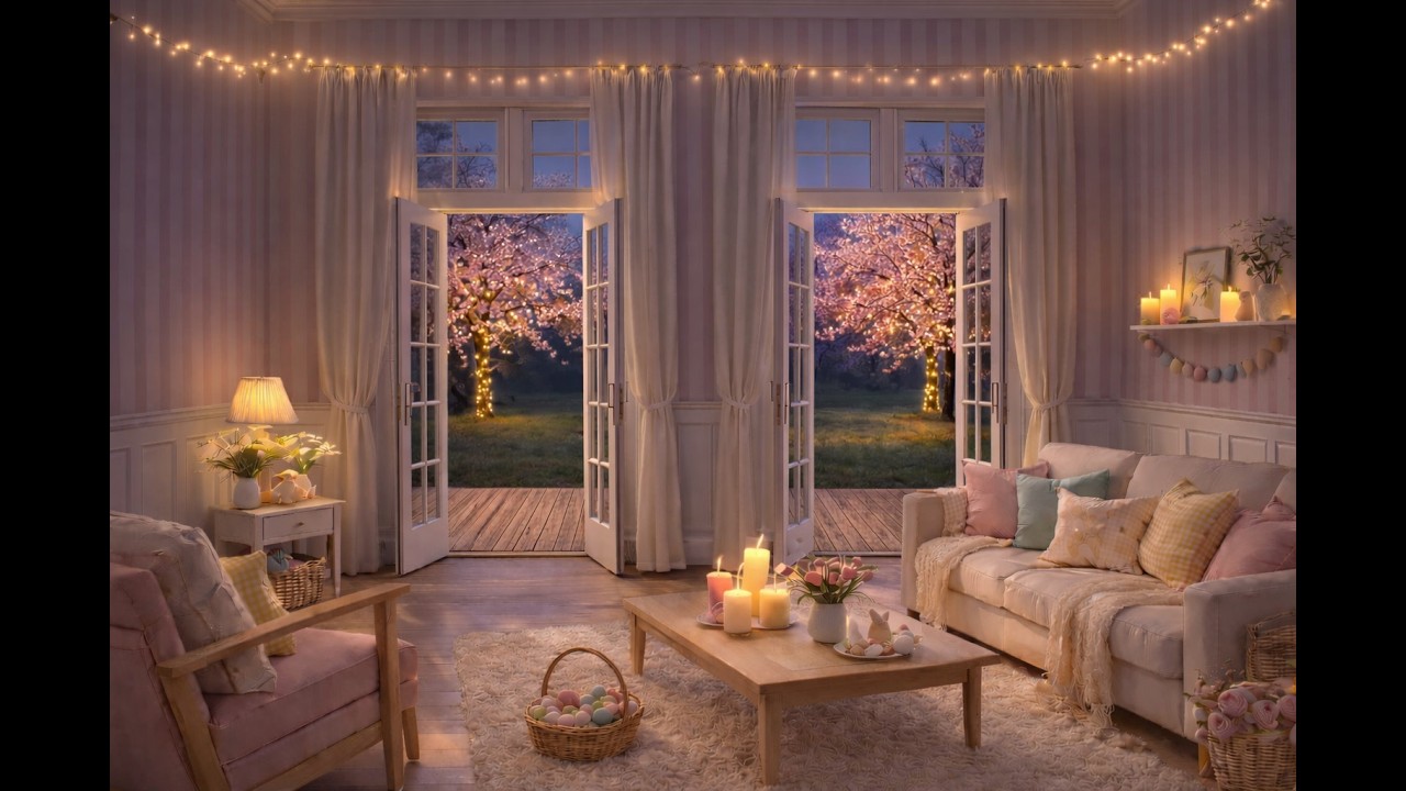 Cosy Ambient Easter Dusk Living Room