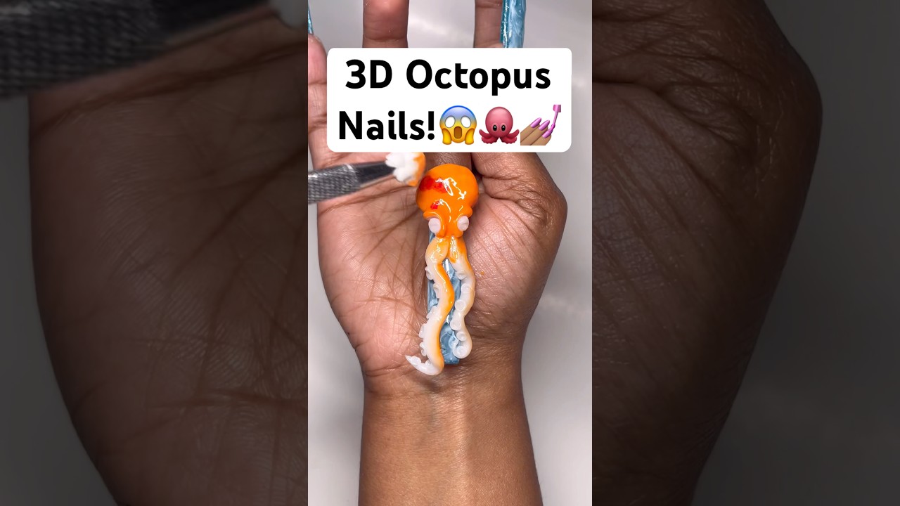 3D Nails!😱🐙✨#nails #naildesigns #nailart #nailinspo #acrylicnails #3dnailart #3dnails #crazy #wow
