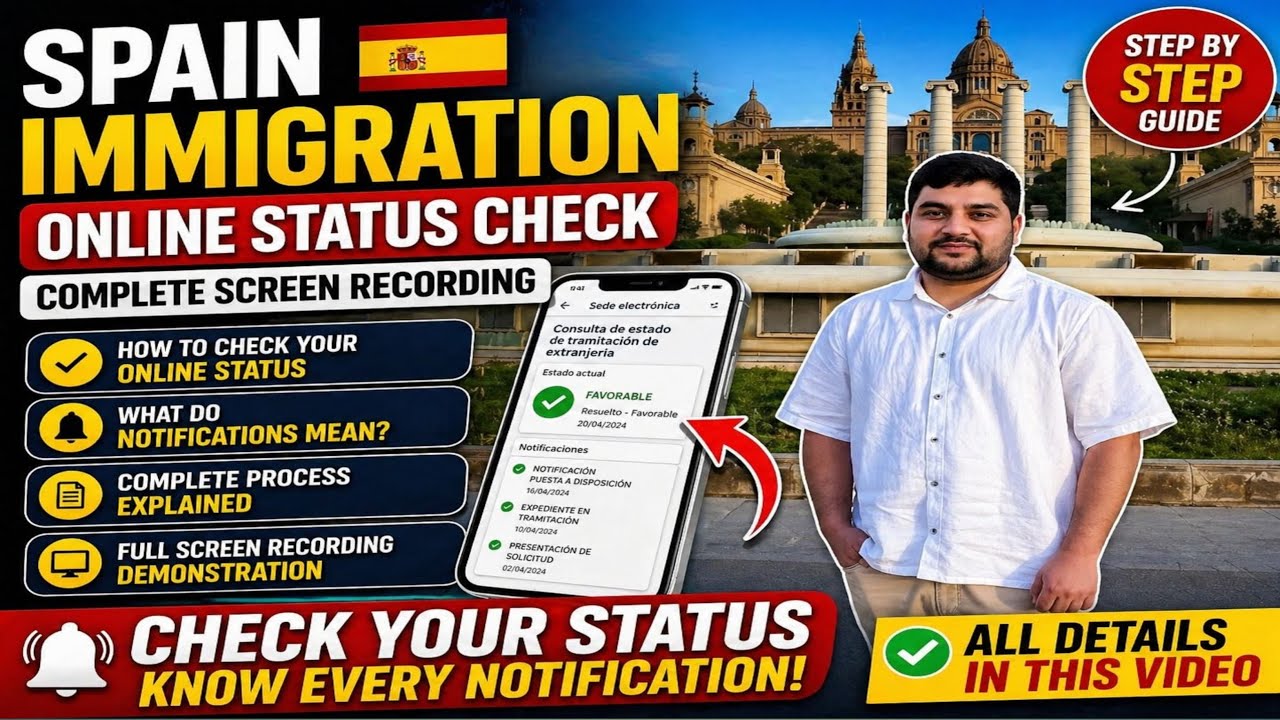 Spain Immigration Online Status Check 2026 | How to Check File Status & Notifications Urdu| Hindi 