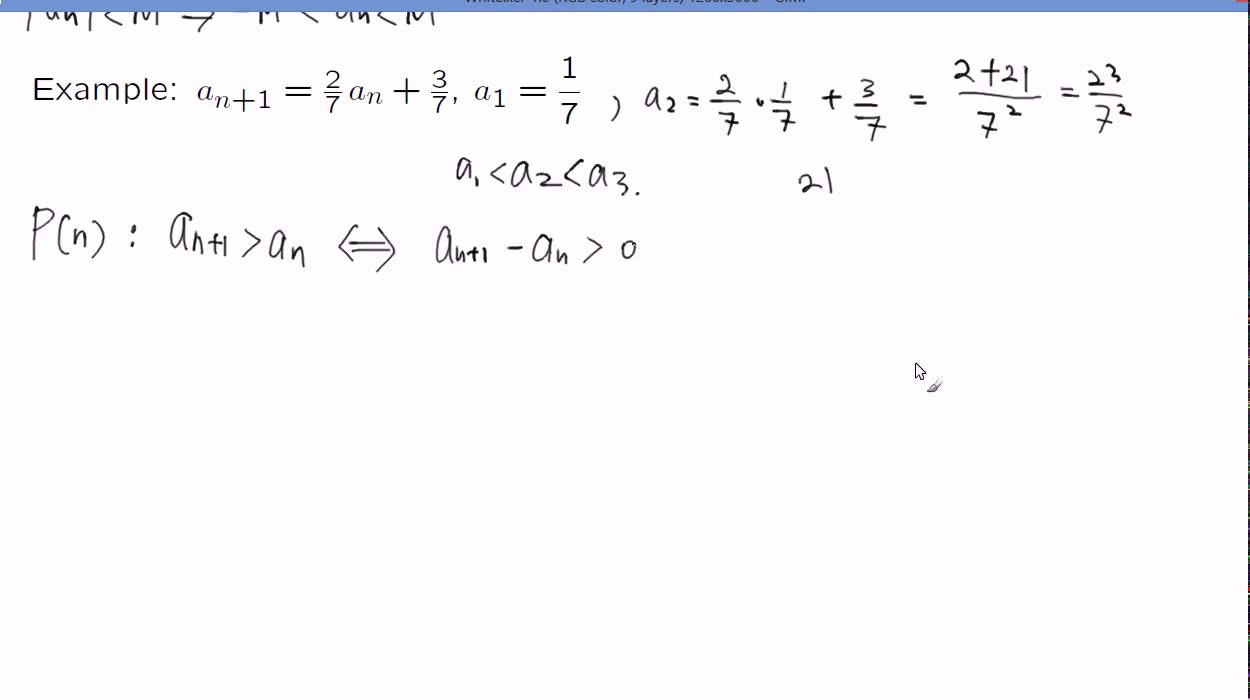 Application of Bounded Monotonic Sequence Theorem and Mathematical Induction, Fall 2015