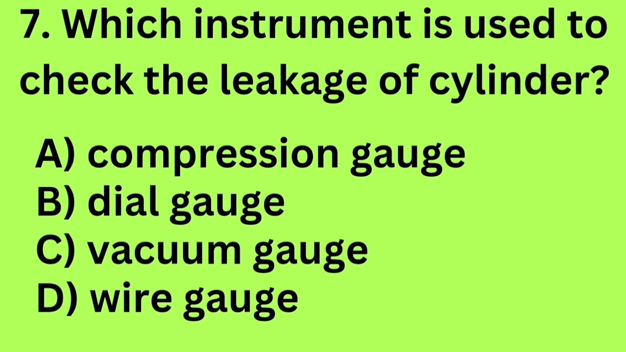 Quiz| AUTOMOBILE ENGINEERING AND ITI QUESTION AND ANSWERS | ENGINE MECHANICAL